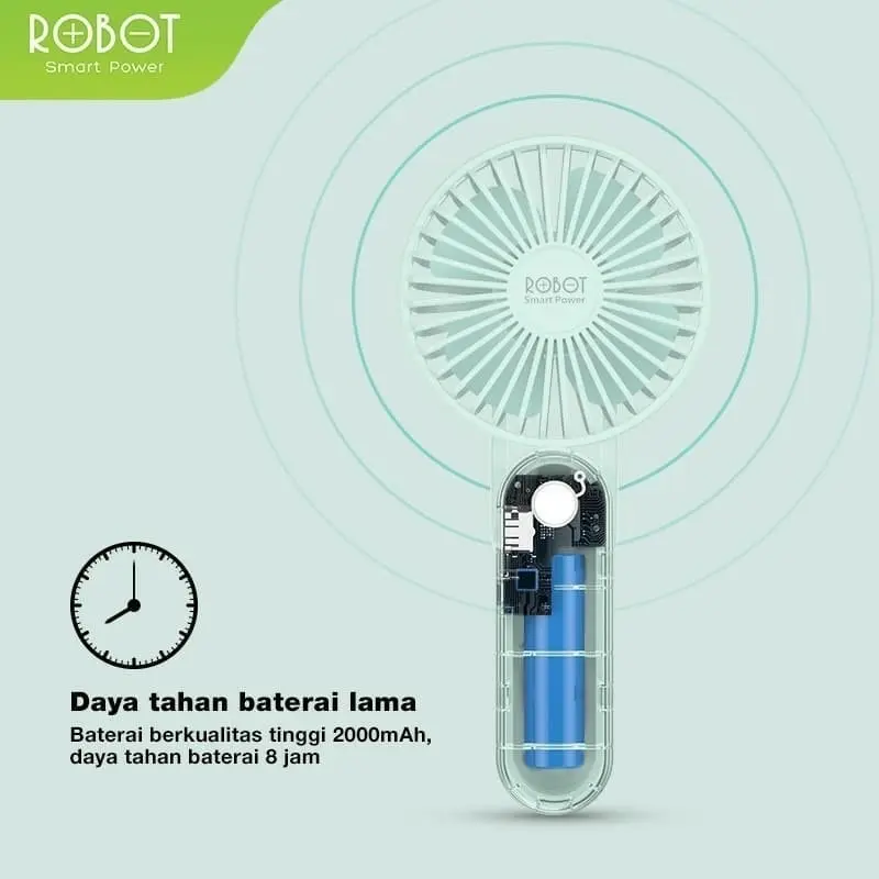Robot Mini Fan Portable RT-BF11 Kipas Angin Mini Foldable 2000mah Garansi Original Resmi 4