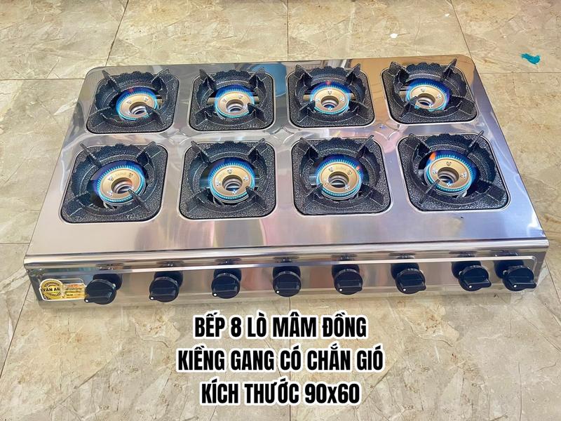 BẾP GAS 4 6 8 LÒ REDHOME MÂM CHIA LỬA ĐỒNG - KIỀNG GANG CÓ CHẮN GIÓ CHUYÊN NẤU MỲ CAY BÁNH XÈO DÙNG VAN DÂY GIA ĐÌNH Inox Bếp Ga