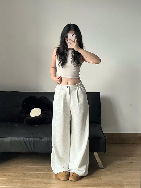 Deal mở bán Quần nỉ ống rộng Migcool quần dài cạp chun chất nỉ ép premium