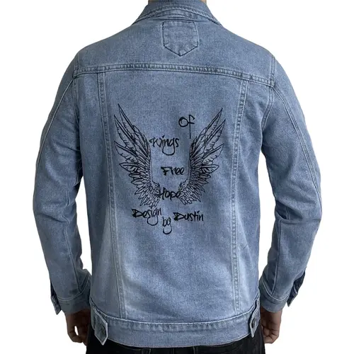 Áo khoác Jeans Luxury màu xanh Thun co giản 2 chiều from slimA72 Menswear Nam Jacket Có Túi