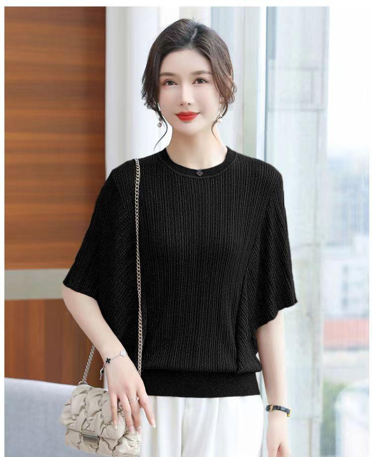 Product Introduction of Áo Phông Dáng Rộng Cho Nữ, Ngoại Cỡ, Áo Cánh Dơi, Làm Bằng Lụa Lạnh, ngắn Tay, Áo Thường Ngày Thích Hợp Cho Mùa Hè, Áo Cánh Mỏng, Quần Áo Nữ 6
