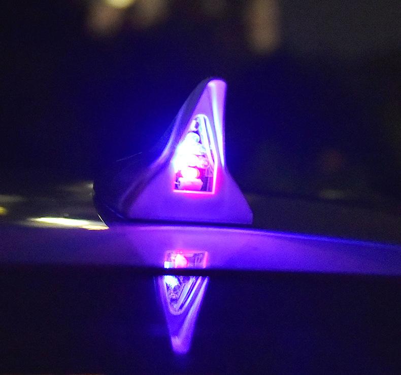 Product Introduction of Car decorative lights, solar shark fin antenna, roof tail modification lights, anti-rear-end collision LED flash 8 lights 17