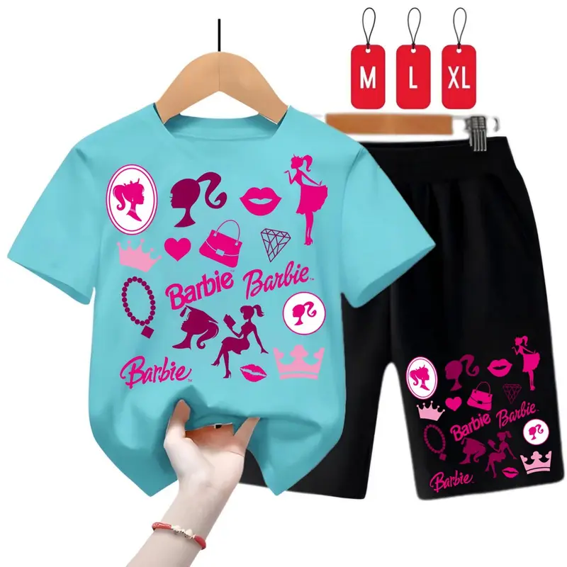 Setelan Kaos Anak  Barbie Barbie 6W Baju Fashion 1