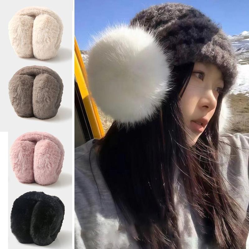 Zhukun Accs Thời trang Ấm áp mùa đông Nút bịt tai bằng vải nhung lông Di động…