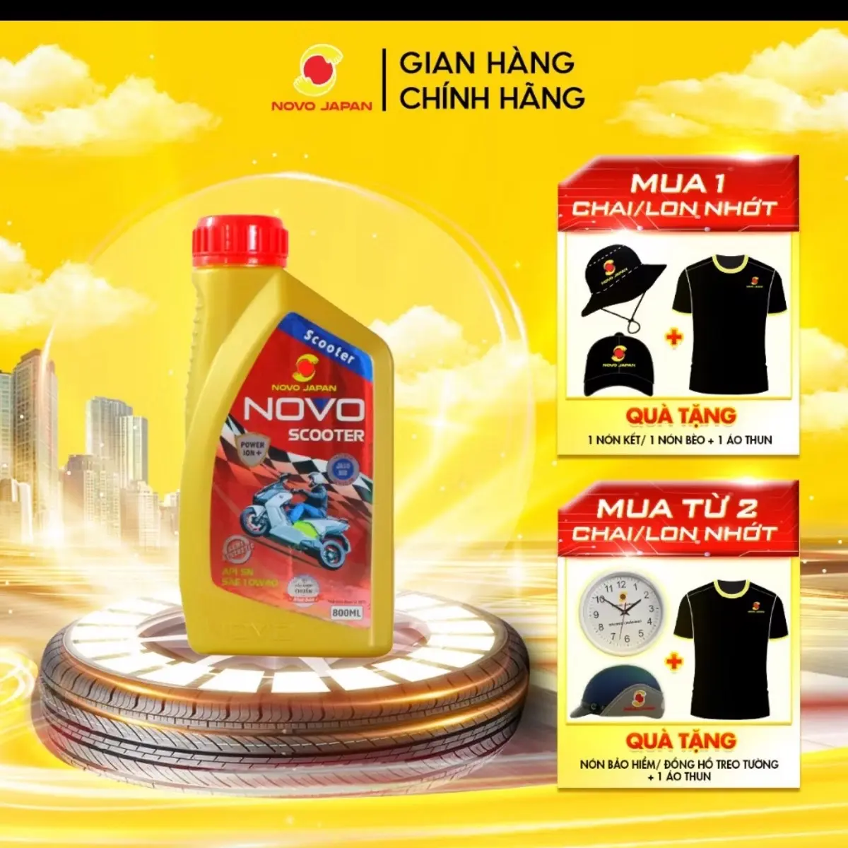 Nhớt Xe Tay Ga NOVO JAPAN SN 10W40 800ml