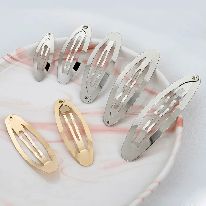 4-8cm Oval Clip Hair Clip BB Clip DIY Handmade Hair Accessory Metal Water Droplet Clip Hair Clip Wholesale