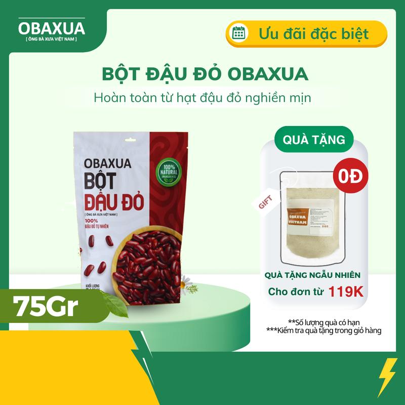 Bột đậu đỏ nguyên chất Obaxua 75Gr Dưỡng Da Mặt Làm Đẹp Da