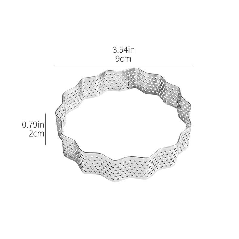 Stainless Steel Cake Ring, 6 Counts/set Round Cake Mold with Hollow Out Edge, Cake Baking Mold, Baking Tool for Home Kitchen 1