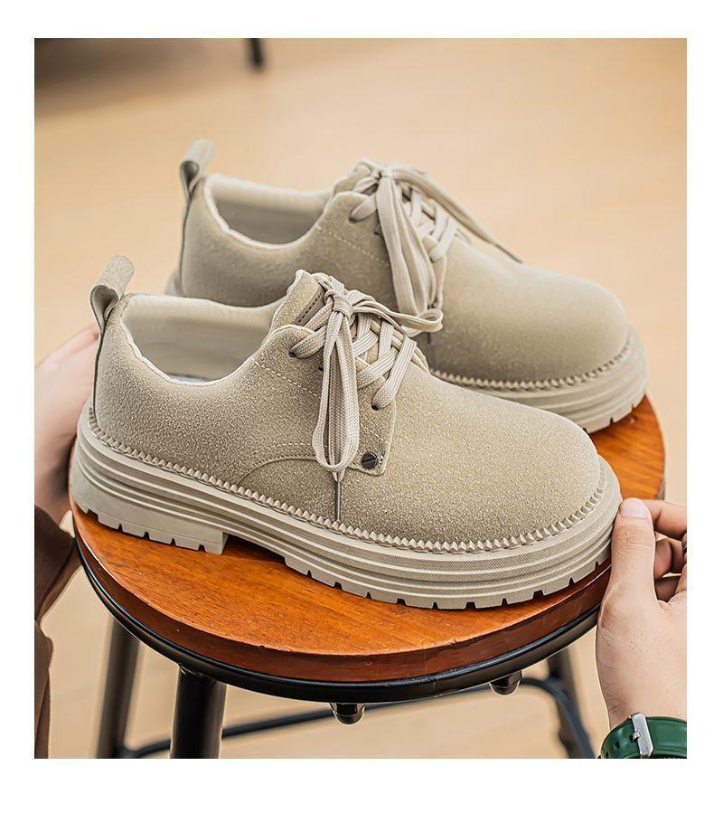 Product Introduction of Men's Shoes 2025 New Spring British Style Retro Low-top Work Boots Yellow Boots Men's Outdoor Sports Martin Boots Slipper 37