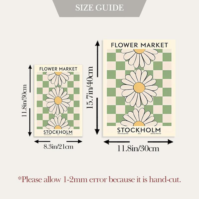 Floral Pattern Canvas Painting without Frame (6counts/set), Modern Wall Art Painting, Wall Art Decor for Home Living Room Bedroom 1