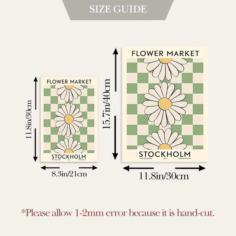 Floral Pattern Canvas Painting without Frame (6counts/set), Modern Wall Art Painting, Wall Art Decor for Home Living Room Bedroom 1