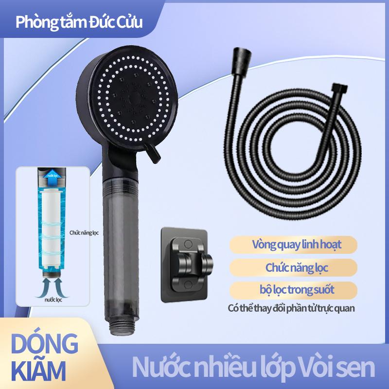  Bộ vòi hoa sen màu đen sang trọng. 5 chế độ thoát nước. Có lõi lọc nước siêu bền. Cải thiện chất lượng nước trong nhà bạn bằng vòi sen Vòi tắm an toàn trong phòng tắm đầu  vòi vòi  hoa cầm tay voin u oct gap   xoay combo thiet   2dau 8  sen sen  âm tường 