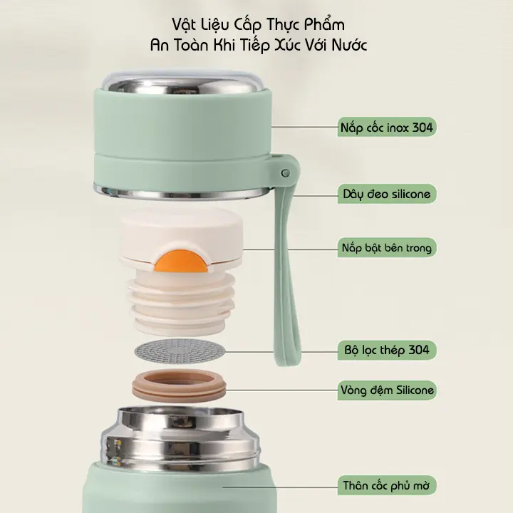 Bình Giữ Nhiệt Cao Cấp 550ML(Khắc Tên),Bình Nước Giữ Nhiệt Inox 316 Giữ Nhiệt 10h - 12h BGN46 6