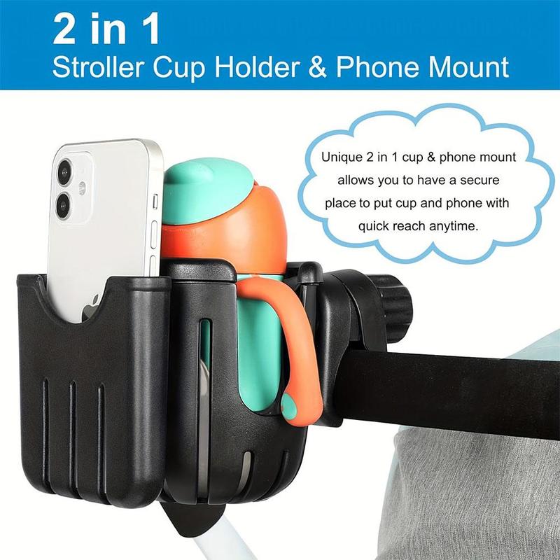 2 in 1 Universal Bike Cup Holder, Bicycle Cup Holder, Large Capacity 360 Degree Rotatable Bike Cup Holder, Motorcycle Phone Holder 3