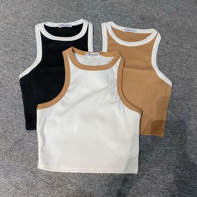 Áo Ba Lỗ Croptop Phối Viền Basic BC654