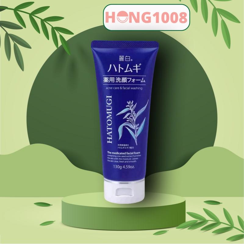 Sữa Rửa Mặt Dành Cho Da Mụn Ý Dĩ Hatomugi Naturie 130g - Xanh The Medicated Facial Foam shop Hong1008
