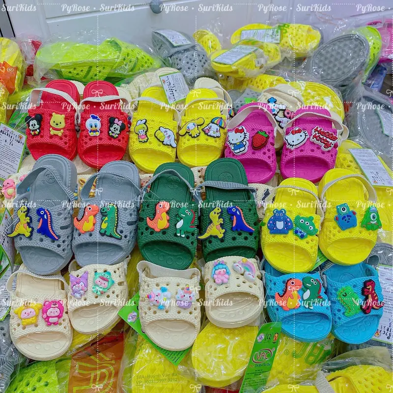DÉP TỔ ONG CÓ QUAI HẬU CHO BÉ KÈM TICKER (size 15-19 k có quai hậu) Sandal Kem 0