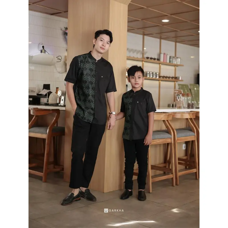 GARKHA Kemeja Koko Zafer Batik Couple Ayah Anak Lengan Pendek Premium Baju Muslim Sarimbit 3