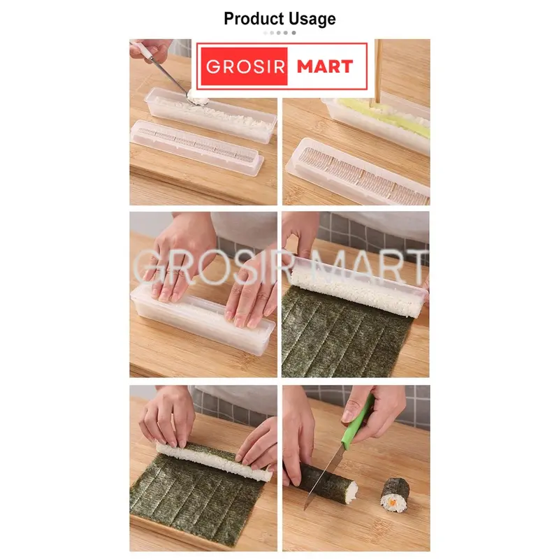 GM Cetakan Sushi Kimbab 5 Kotak Persegi Panjang Onigiri / Cetakan Sushi ORI Jepang Sushi Maker Sushi Mold Triangle Bento Tools 1