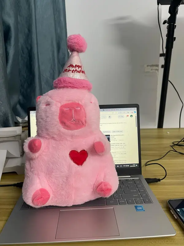 Gấu bông Sinh Nhật Có nhạc Gấu Bông Sinh Nhật Capybara Mũ Sinh Nhật Quà Tặng Ý Nghĩa Capybara Quà Tặng Dễ Thương 2