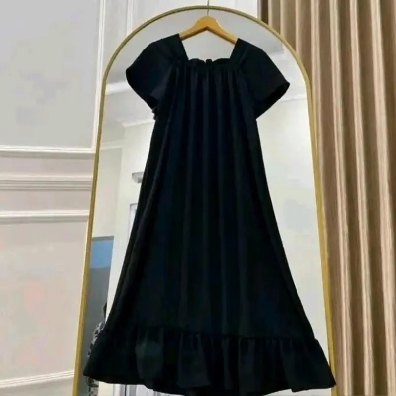 Daster Wanita Fujian Ruffle Dress Crinkle Airflow Dada Karet | Daster Wanita Lengan Pendek Fujian Dress Ruflle Crinkle Airflow 4