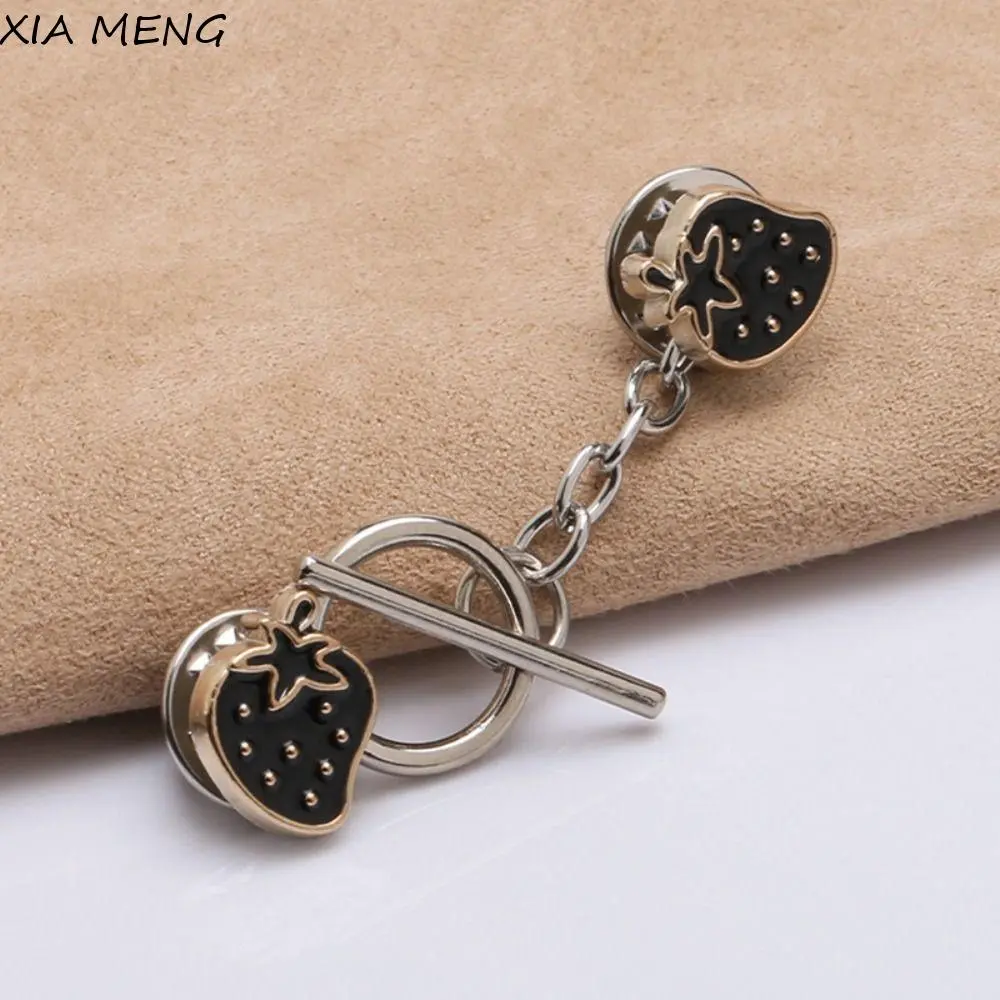 XIA MENG Elegant Rabbit Nail-Free Cardigan OT Buckle Flower Strawberry Close Neckline Decorative Brooch Button Tightener Detachable Bowknot Jean Fit Tighten Buckles Clothing Accessories
