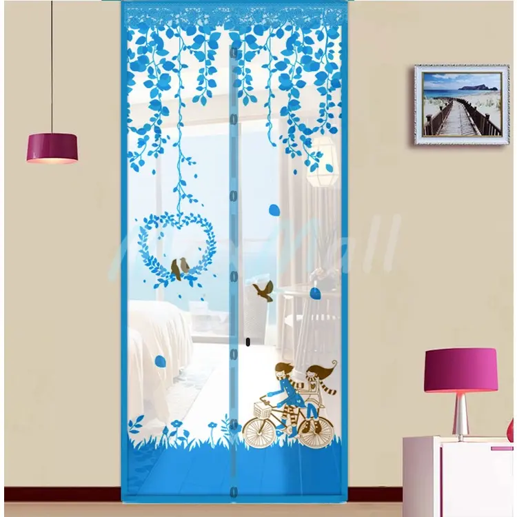 Tiral Magnet Anti Nyamuk Magnet Pinguin /Gorden Pintu Anti Nyamuk /Kassa Anti Nyamuk /Tirai Curtain Ungu Kayu 2