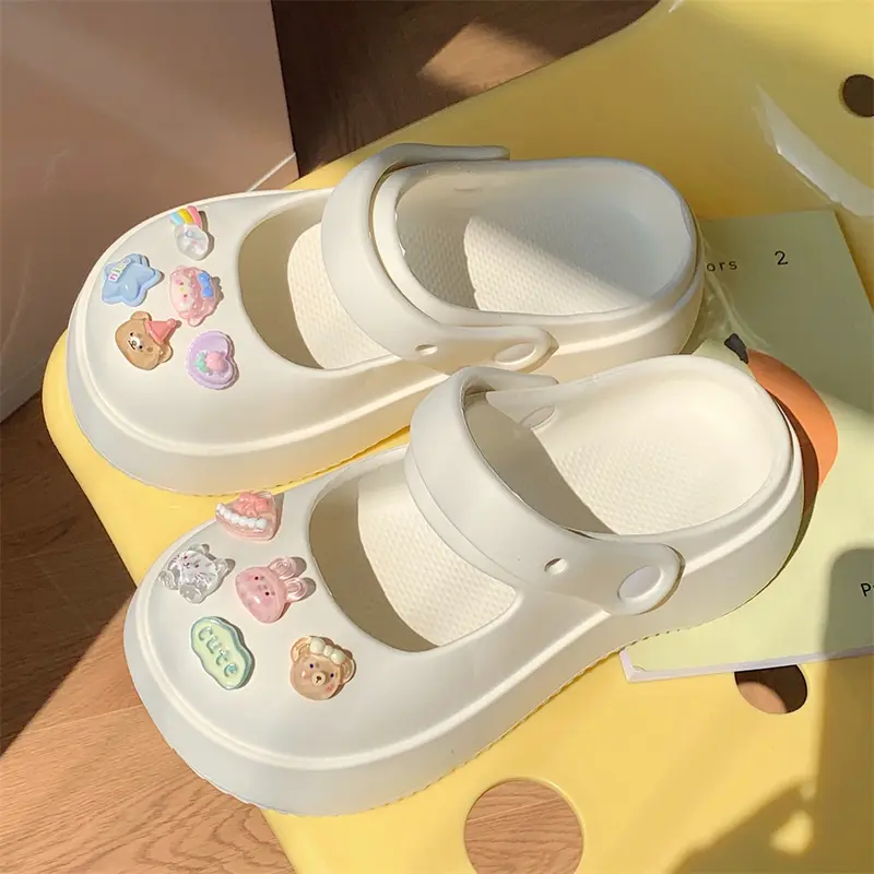 Dép nữ Mayto [MẪU 2025][XIXITIAO] sục nữ đế cao 5cm charm Pizza kiểu sandal quai hậu dễ thương hot trend 2023 CS-39 1