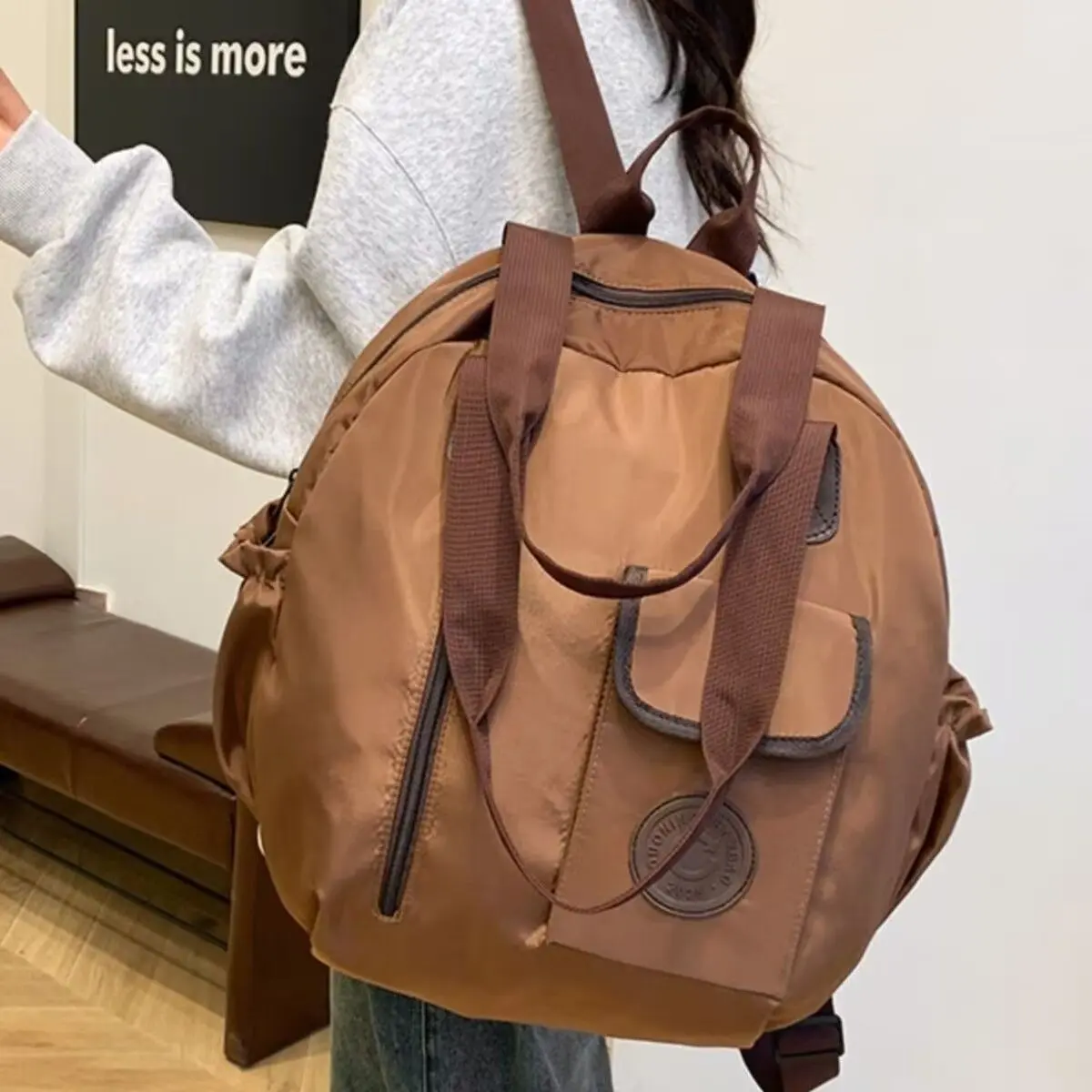 Korean Style New Large Capacity Crossbody Shoulder Bag Laptop Bag Backpack Wear-resistant Waterproof Genuine Mommy Outing Bag travel  makeup  bag Iconic Otter Design Recycle Shopping Bag