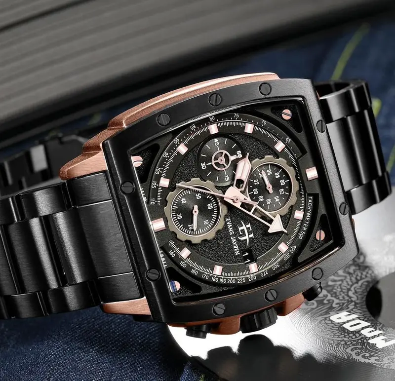 DISKON   Jam Tangan Evans Jeyden 9463-1 Rantai Stailess Chrono Water Resist Cod Watches 8