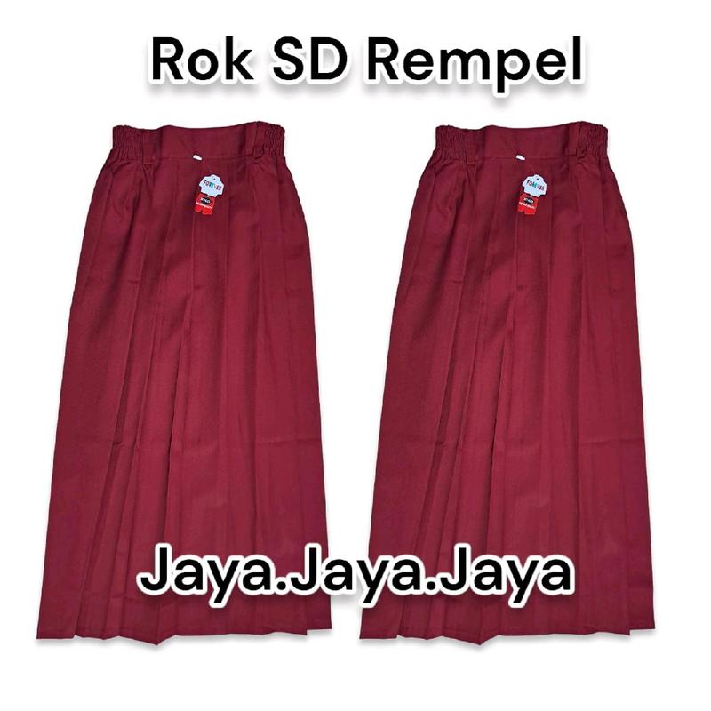 Rok SD Merah Panjang Rempel Seragam Sekolah Anak Perempuan 0
