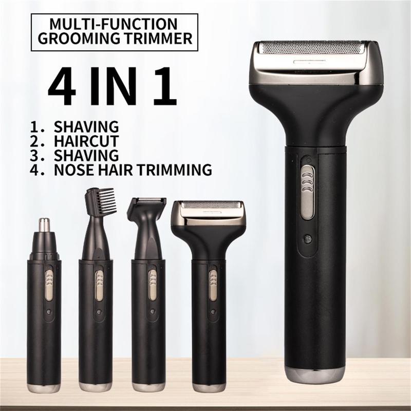 Product Introduction of Electric Razor, 1 Set 4 in 1 Wet & Dry Cordless Hair Shaver for Eyebrows Nose Face Beard, Portable Full Body Hair Trimmer 14