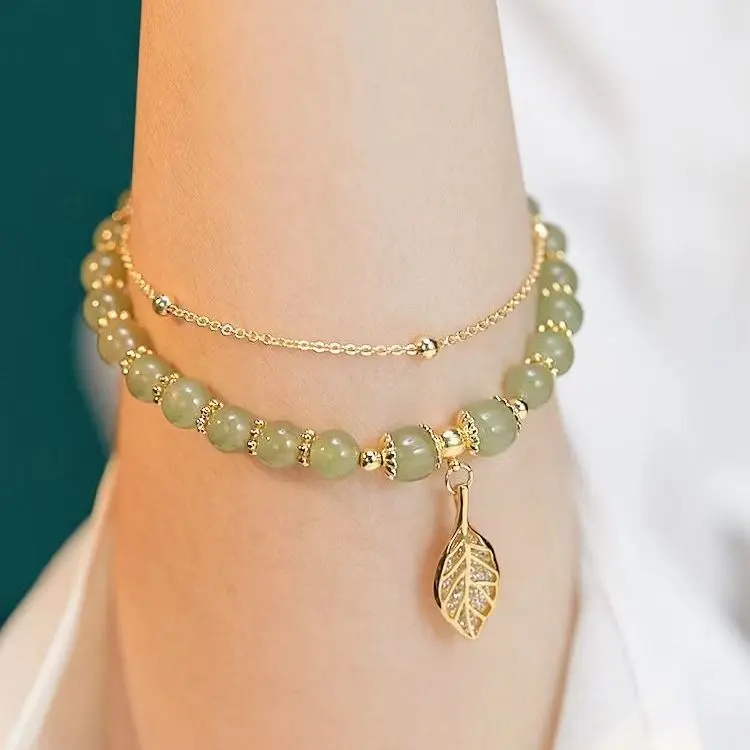 GL24 -- GELANG LEAF GREEN Bracelets Fashion Korea Model Simpel Dan elegant Anti Karat 1