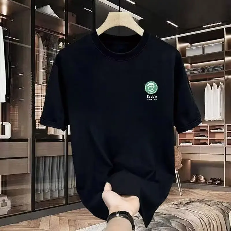 New Short-Sleeved T-shirt Men's Summer Korean Style Trendy Simple Half Sleeve Top Hong Kong Style Loose Casual Fashion Brand T-shirt