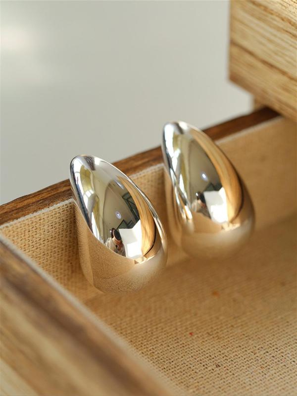 1 Pair Women's Simple Style Plain Color Hoop Earrings, Fashion Jewelry for Party, Daily Clothing Decor, Trendy All-match & Exquisite Jewelry for Birthday Gift 4