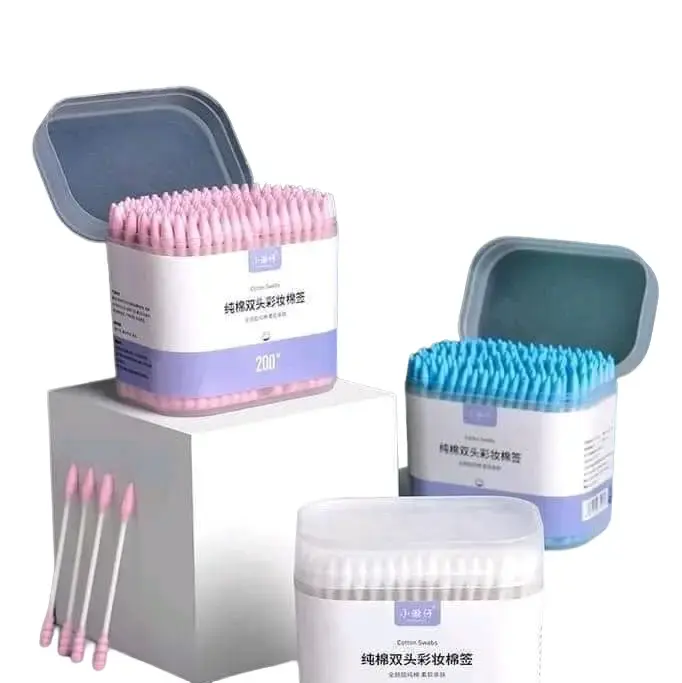 bông tăm 2 đầu nội địa trung hộp 200 chiếc Cosmetic