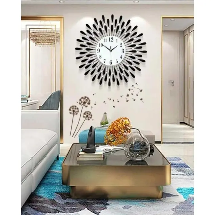 TaffHOME Jam Dinding 3D Quartz Clock Creative Luxury Diamond 38cm - H74 5