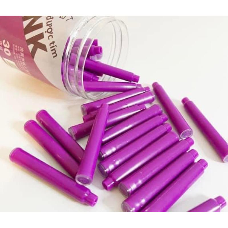 Combo 5 Ống Mực Bút Máy Xóa Được Mực Xanh/Tím Chất Lượng Tốt 0