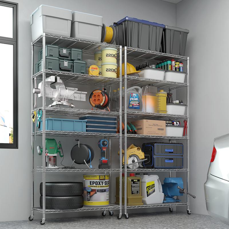 Furniture Garage Shelving Storage Racks 6 Tier Metal Storage Racks ...