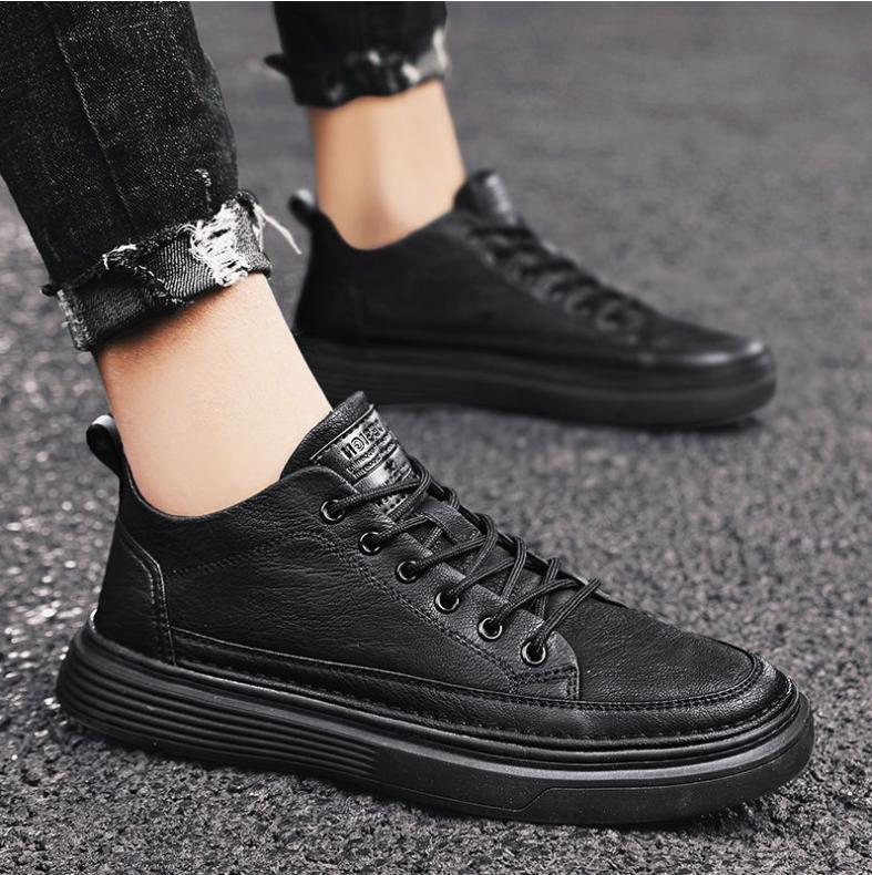  Giày da nam Hàn Quốc sang trọng lịch lãm dễ vệ sinh 026 Sneaker Shoes Đế Bằng giay nam giay  the 