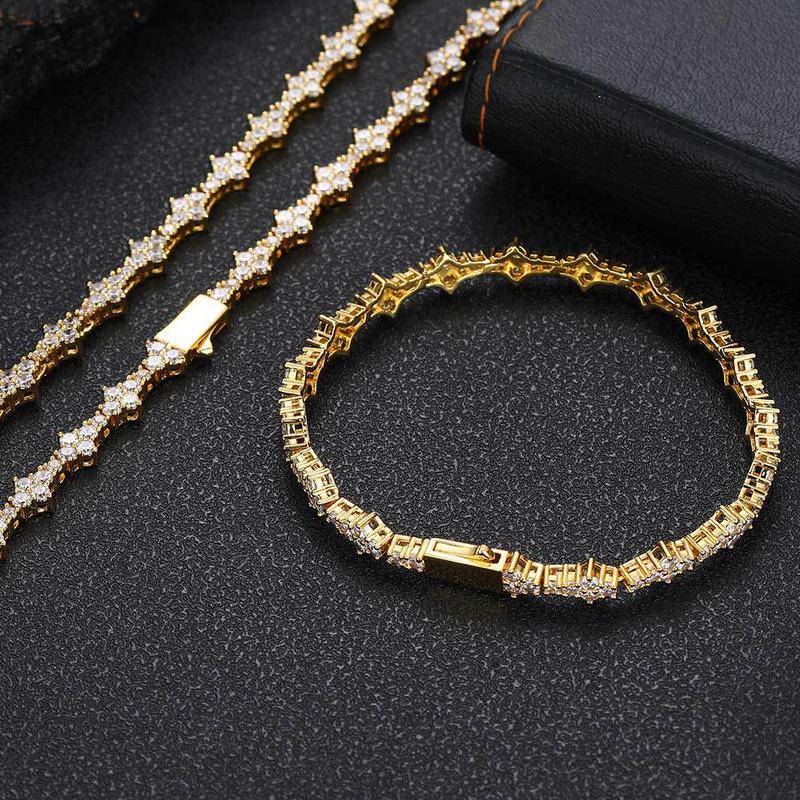 Vòng Cổ Zircon, Phong Cách Hip Hop Châu Âu Và Mỹ, Khóa Lò Xo 6.5mm, Đồ Trang Sức 7
