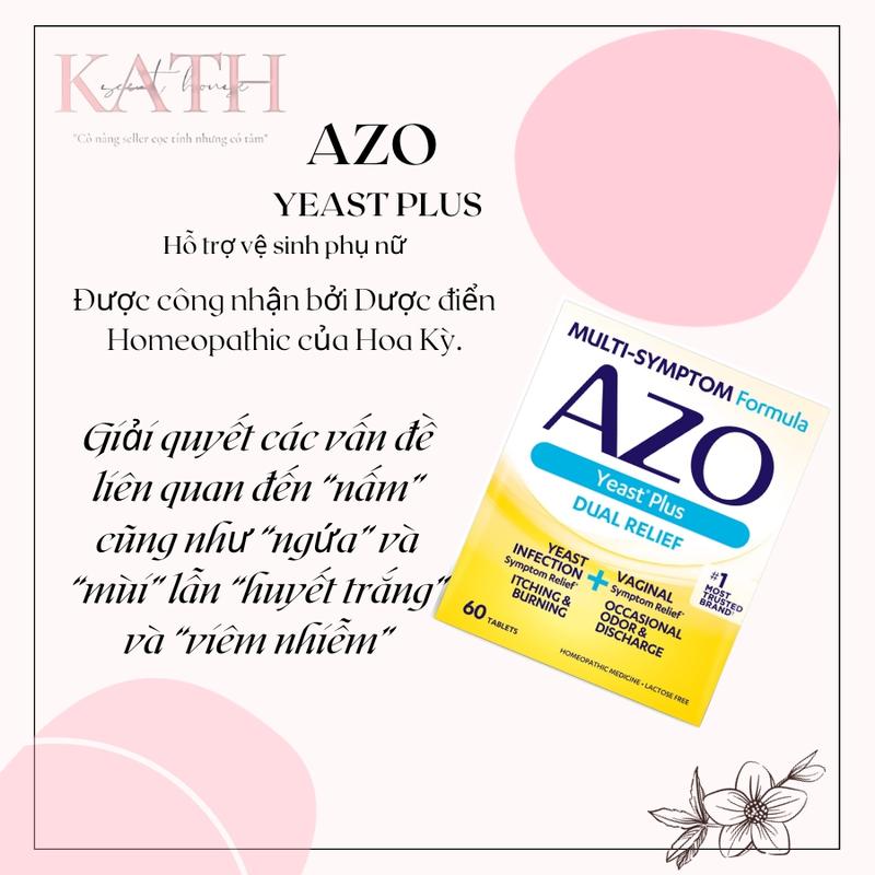 "Kath" Bill US Viên uống Azo làm sạch đường tiết niệu vùng tam giác không chứa gluten