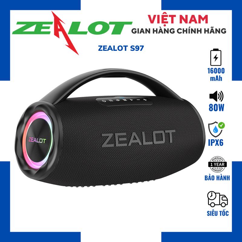   TẶNG NHẠC  Loa Bluetooth Zealot S87 & Zealot S97 Bluetooth 5.2 Công Suất 80W Bass Mạnh Pin Trâu 16000mAh Thích Hợp Party Du Lịch Karaoke Chính Hãng Bảo Hành 12T 