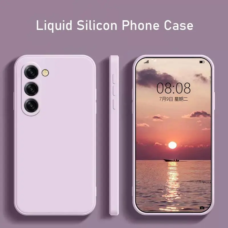 Shockproof and Stylish Back Cover for Samsung Galaxy S24 S23 S22 Ultra Plus with Liquid Silicone Phone Case Cellphone Protection Protective Smartphone