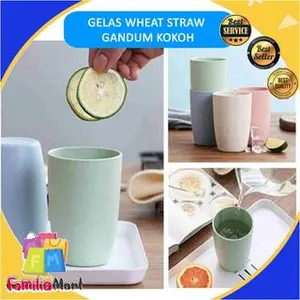 GELAS MUG CANTIK WHEAT STRAW CANGKIR | GELAS GANDUM KOKOH | BPA Free