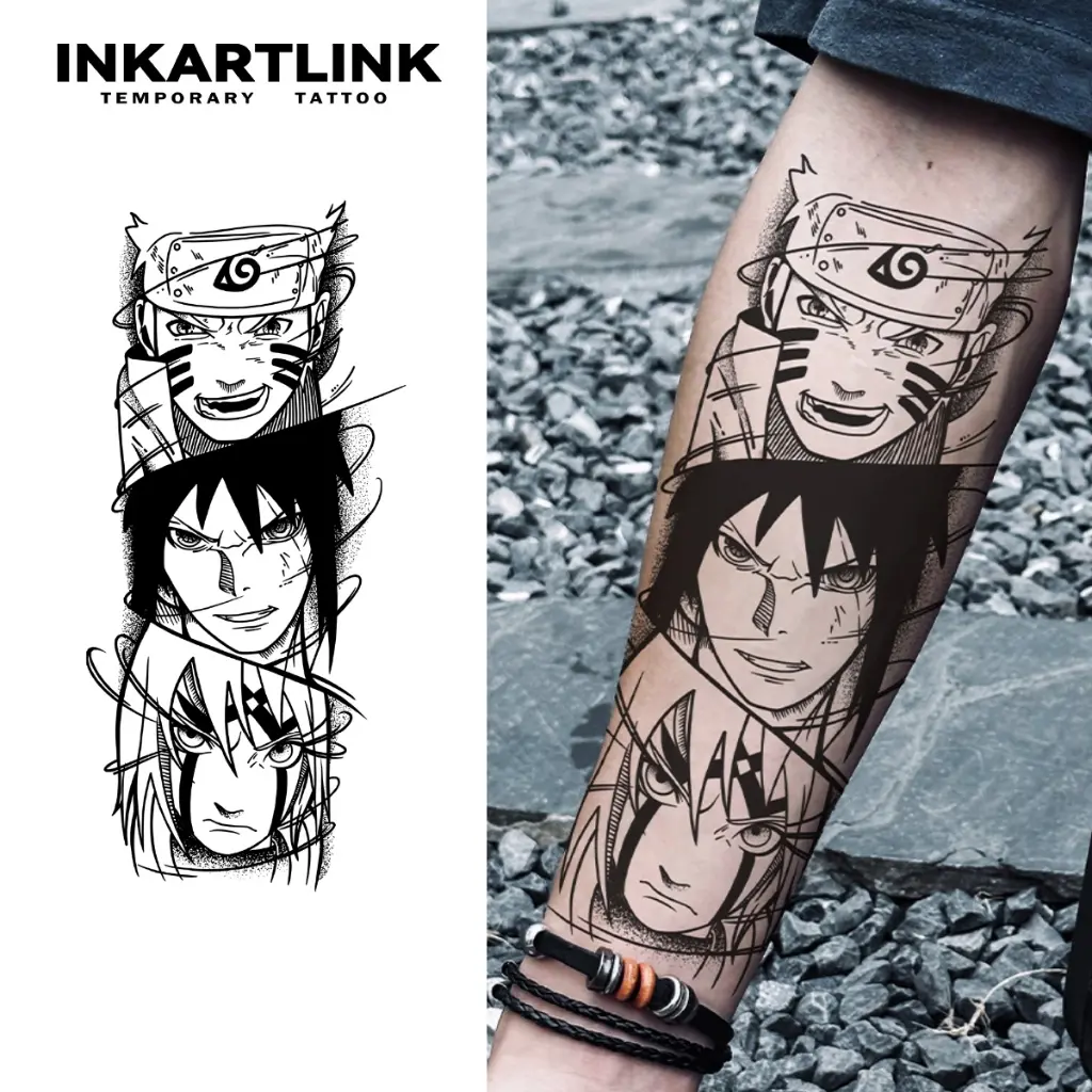 NARUTO Temporary Tattoo,Lasts To 15 Days New Technology Magic Waterproof Semi Permanent Sticker.