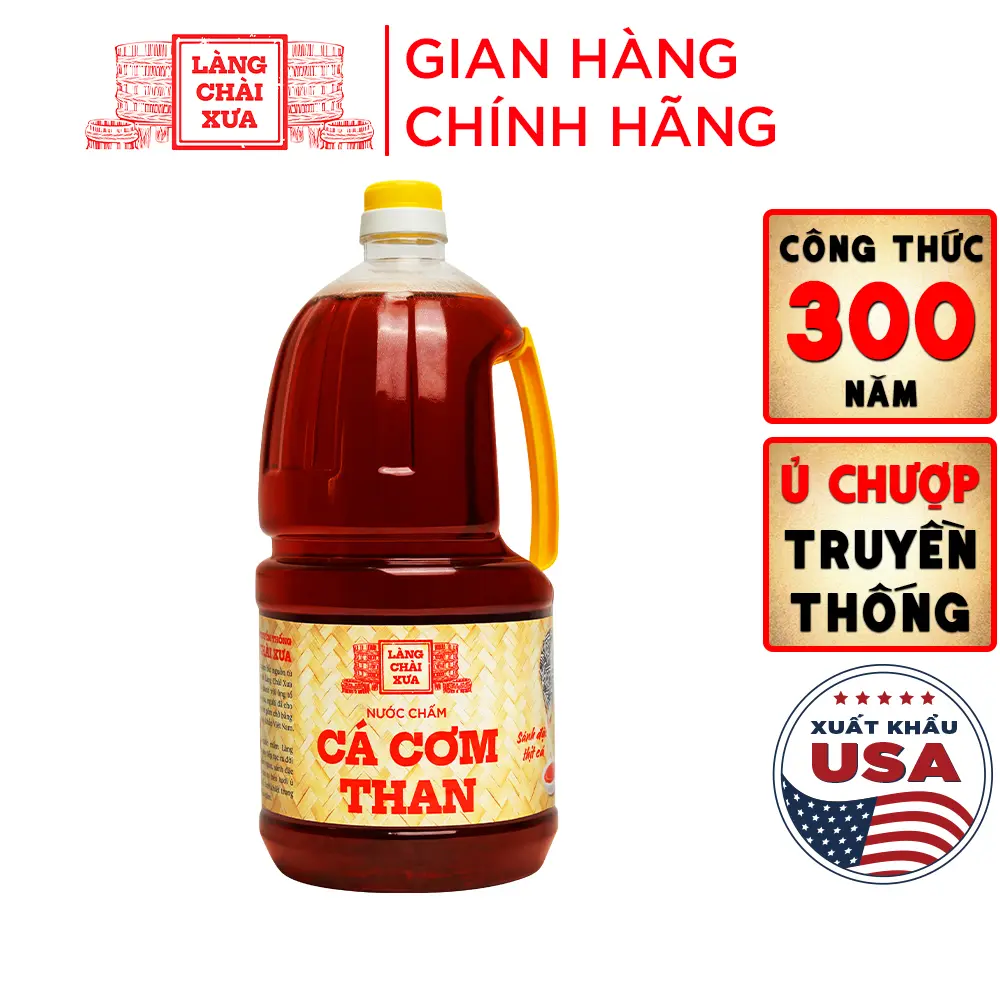 [Chai 2 lít - Tiết kiệm] Nước Chấm Cá Cơm Than Làng Chài Xưa chai nhựa cao cấp 2 lít/chai Đặc Biệt Thanh Dịu An toàn- TET