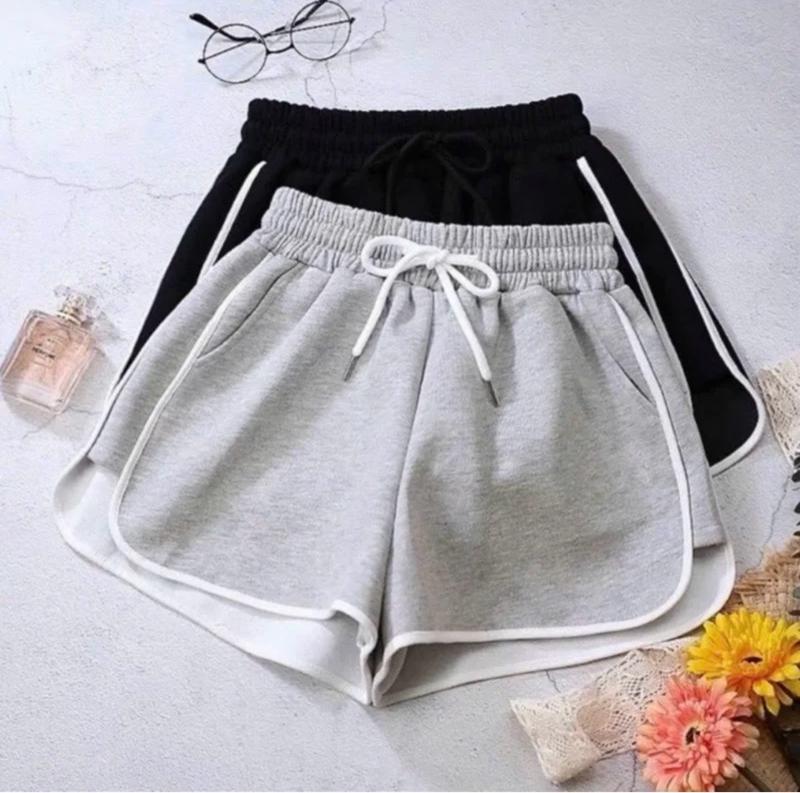 Product Introduction of Combo 3 Quần đùi nữ viền sọc thể thao mặc nhà đủ màu sắc, quần short ngắn có dây rút.50 kí mặc vừa 33