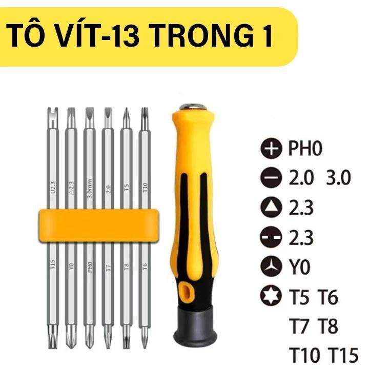 Bộ Tua Vít 6 Đầu Đa Năng 175mm Màu Vàng Đen