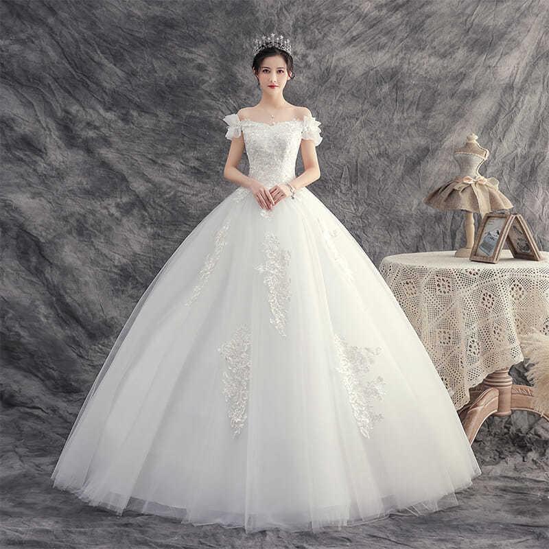 Product Introduction of Light Wedding Dress 2020 New Style Bride Pregnant Small Petite French Princess Style Off-Shoulder Simple Elegant 2021 Gown Womenswear Lingerie Comfort Basic Crewneck Festival Fitted Minimalist Sleeveless Party 0